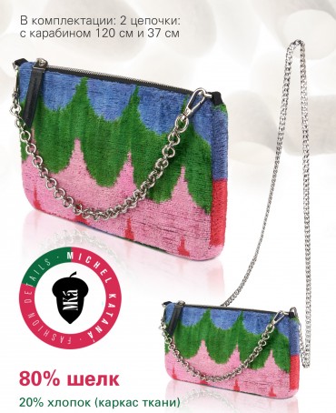 Шелковый (Бахмаль) Клатч-конверт-папка-косметичка FLORES VITA! "Цветы жизни!" THINY_FLORES VITA!